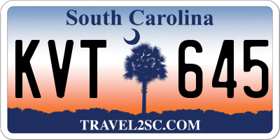 SC license plate KVT645