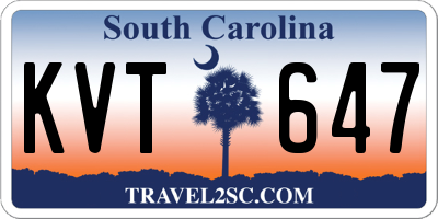 SC license plate KVT647