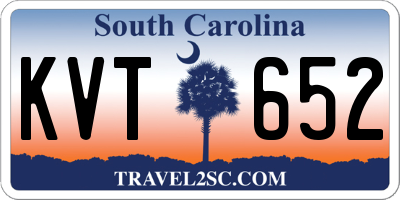 SC license plate KVT652