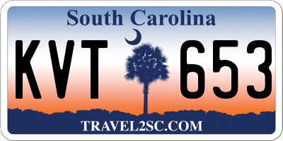 SC license plate KVT653