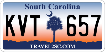 SC license plate KVT657