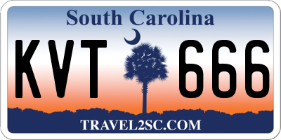 SC license plate KVT666
