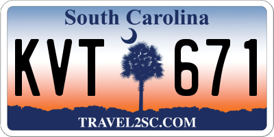 SC license plate KVT671