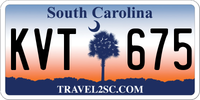 SC license plate KVT675