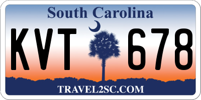 SC license plate KVT678