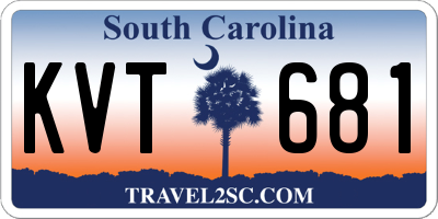 SC license plate KVT681