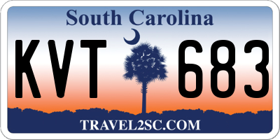 SC license plate KVT683