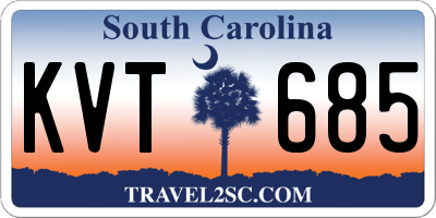 SC license plate KVT685