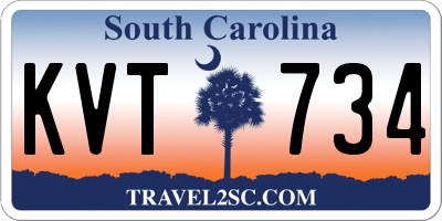SC license plate KVT734