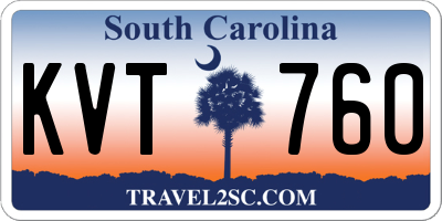 SC license plate KVT760