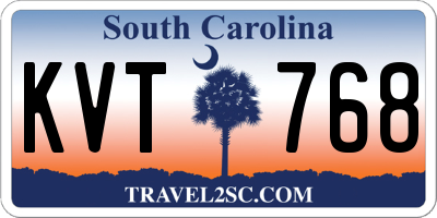 SC license plate KVT768