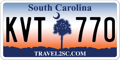 SC license plate KVT770