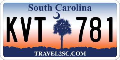 SC license plate KVT781