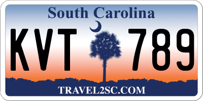 SC license plate KVT789