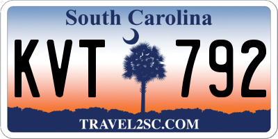 SC license plate KVT792