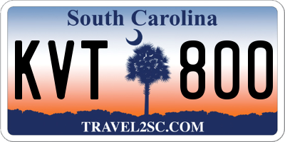 SC license plate KVT800