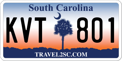 SC license plate KVT801
