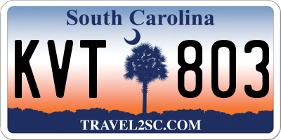 SC license plate KVT803