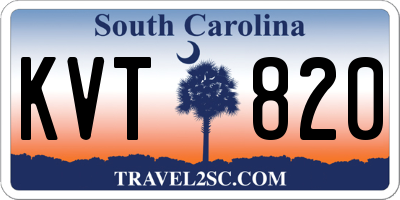 SC license plate KVT820