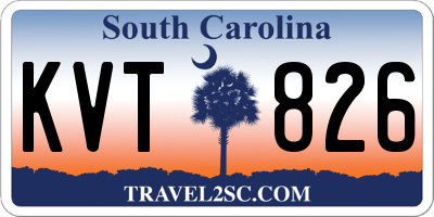 SC license plate KVT826