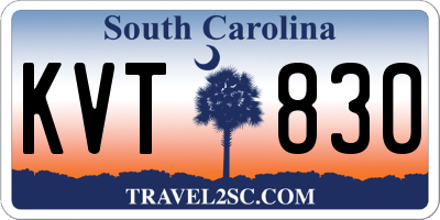 SC license plate KVT830