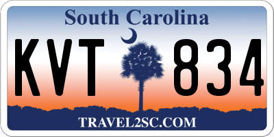 SC license plate KVT834