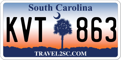 SC license plate KVT863