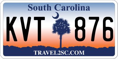 SC license plate KVT876