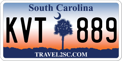 SC license plate KVT889