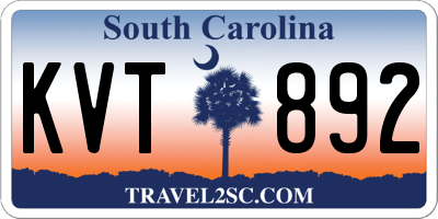 SC license plate KVT892