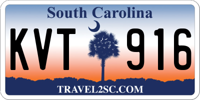 SC license plate KVT916