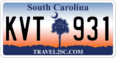 SC license plate KVT931