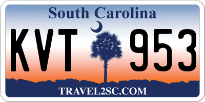 SC license plate KVT953