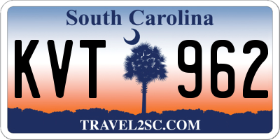 SC license plate KVT962