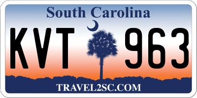 SC license plate KVT963