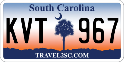 SC license plate KVT967