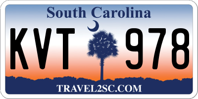 SC license plate KVT978