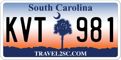 SC license plate KVT981