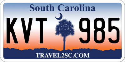 SC license plate KVT985