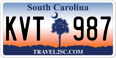 SC license plate KVT987