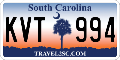 SC license plate KVT994