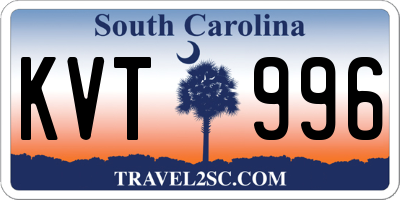 SC license plate KVT996