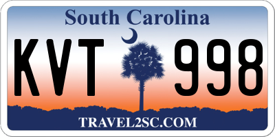 SC license plate KVT998