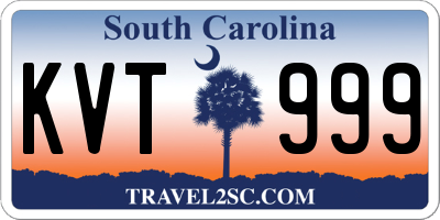 SC license plate KVT999