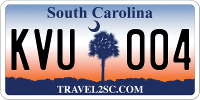 SC license plate KVU004