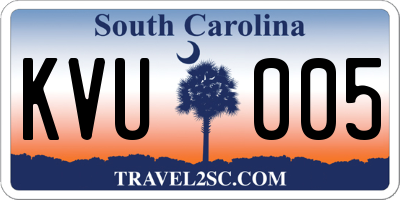 SC license plate KVU005