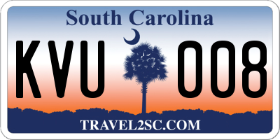 SC license plate KVU008