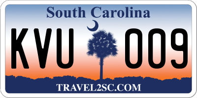 SC license plate KVU009