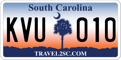 SC license plate KVU010