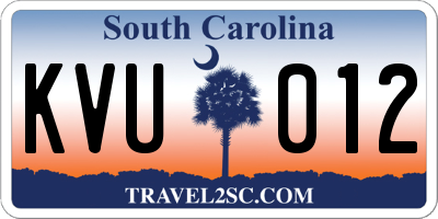 SC license plate KVU012
